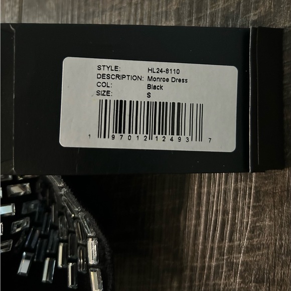 Retrofete  Monroe Embellished Knit Black Long Dress sparking crystals size Small - Picture 6 of 6